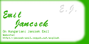 emil jancsek business card